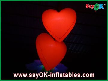 Festival için Led Işıkları ile Güzel Büyük Kırmızı Şişme Kalp, Çap 1.5M