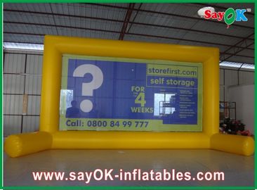 Dayanıklı PVC Tente ile Hava Ekranı Açık Sarı Şişme Film Ekranı Reklam Panosu