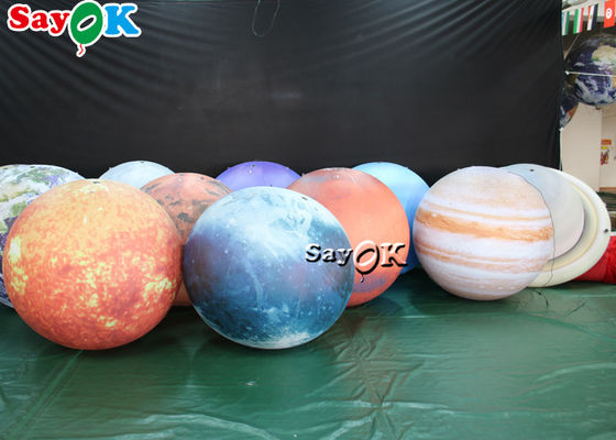 LED Büyük Asılı Şişme Aydınlatma Dekorasyonu Sekiz Gezegen PVC Malzeme