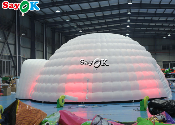 Şişilebilir Igloo Çadırı Saf Beyaz LED Şişilebilir Çadır Işığı Yuvarlak Kubbe Disko Parti Etkinlikleri İçin Şişilebilir Hava Çadırı