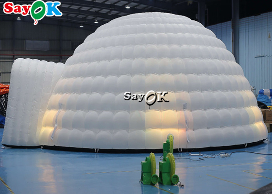 Şişilebilir Igloo Çadırı Saf Beyaz LED Şişilebilir Çadır Işığı Yuvarlak Kubbe Disko Parti Etkinlikleri İçin Şişilebilir Hava Çadırı