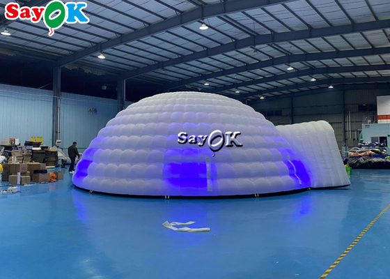 Şişilebilir Igloo Çadırı Saf Beyaz LED Şişilebilir Çadır Işığı Yuvarlak Kubbe Disko Parti Etkinlikleri İçin Şişilebilir Hava Çadırı