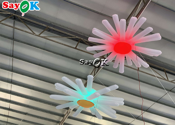 LED Işıklı Dev Şişme Asılı Çiçek Çok Renkli Düğün Dekorasyonu