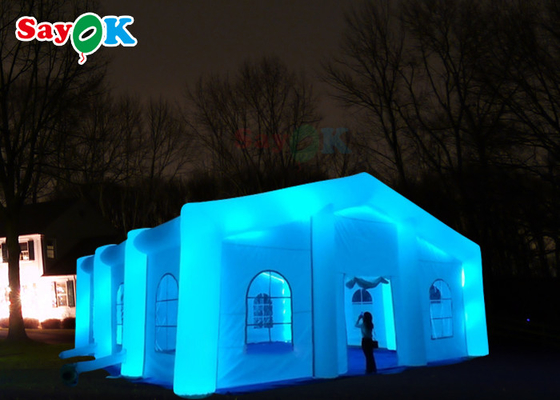 Şişme Ev Çadırı LED Renkli Küp Şişme Düğün Çadırı Blow Up Bubble Camping Çadırı