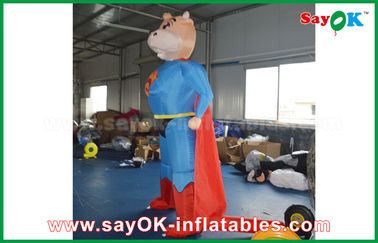 Şişme Reklam Balonları Mavi / Kırmızı Şişme Superman İnek Özel Hayvan Karakteri Şişme Model