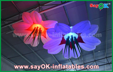 Reklam / Etkinlik için LED Asmak Çiçek Şişme Aydınlatma Dekorasyon Naylon Kumaş