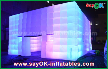 çadır şişme Açık PVC Kaplı Dev Küp Şişme Çadır Renk Değişimi Işığı / Hava Üfleyici ile