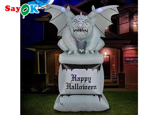 4m Şişme Gargoyle Komik LED Cadılar Bayramı Avlu Dekorasyonu