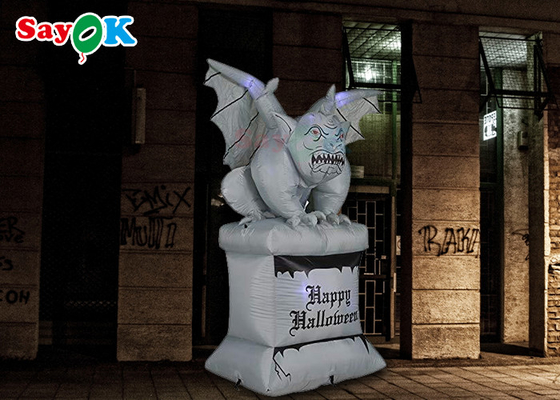 4m Şişme Gargoyle Komik LED Cadılar Bayramı Avlu Dekorasyonu