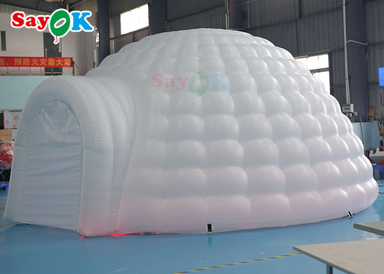 Şişme Igloo Çadırı Temiz Beyaz LED Şişme Igloo Çadırı Yuvarlak Kubbe Disko Partisi Etkinlikleri İçin