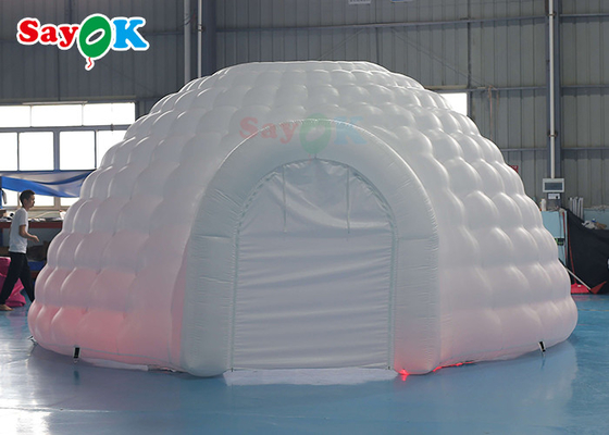 Şişme Igloo Çadırı Temiz Beyaz LED Şişme Igloo Çadırı Yuvarlak Kubbe Disko Partisi Etkinlikleri İçin