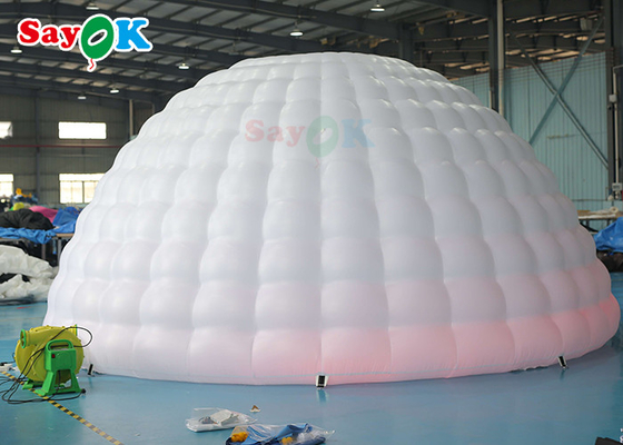 Şişme Igloo Çadırı Temiz Beyaz LED Şişme Igloo Çadırı Yuvarlak Kubbe Disko Partisi Etkinlikleri İçin