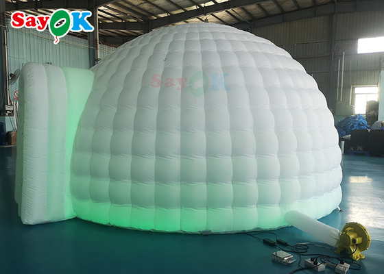 LED Işıklı 6x5x3.2m Saf Beyaz Şişme Dome Çadır