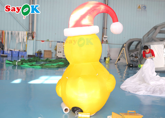 Şapka Avlu Dekorasyonu ile Sarı 2m Şişme Noel Ördeği