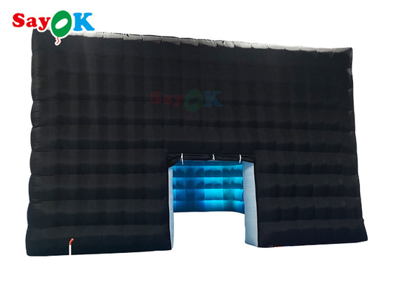 Led ışıkları ile şişilebilir küp çadırı esnek şişilebilir hava çadırı patlatma kamp çadırı