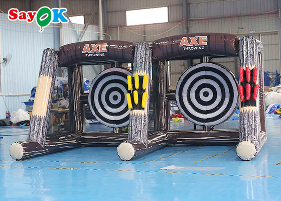 0.55mm PVC Şişme Spor Oyunları Karnaval Şişme Balta Atma Dart Çift Şeritli