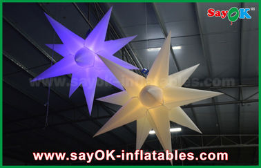 LED Işık Renk Değişimi ile Şişme Yıldız Balon Celling 1.5m DIA Asmak