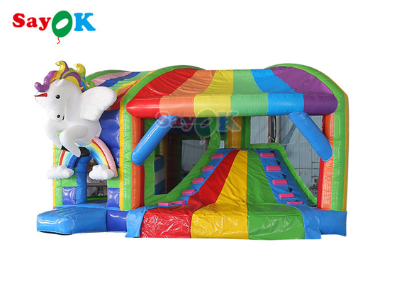Kaydırmalı Gökkuşağı Çocuk Şişme Atlama Kalesi Unicorn Bouncy Castle