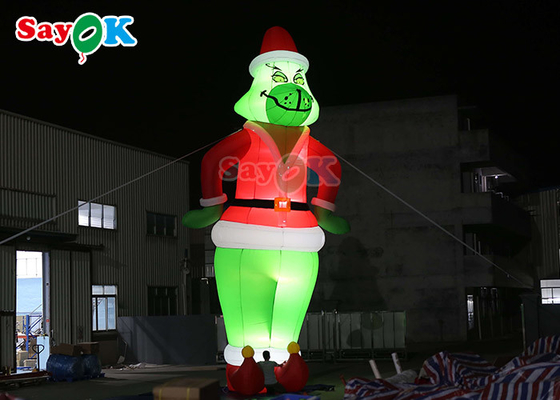 Dekorasyon için Özel Şişme Karikatür Karakterler Şişme Grinch Balon Santa Noel