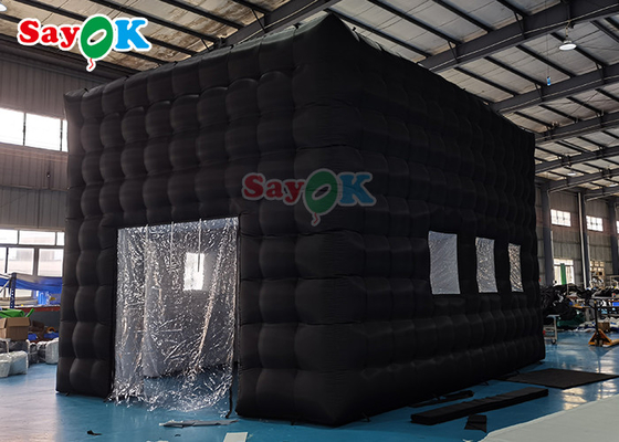 LED Disko Gece Kulübü Parti Çadırı Özel Şişirme Çadırı Şişirme Gece Kulübü Etkinlikler İçin Yetişkin Siyah Küp Evi