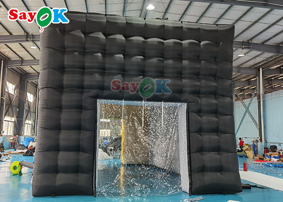 LED Disko Gece Kulübü Parti Çadırı Özel Şişirme Çadırı Şişirme Gece Kulübü Etkinlikler İçin Yetişkin Siyah Küp Evi