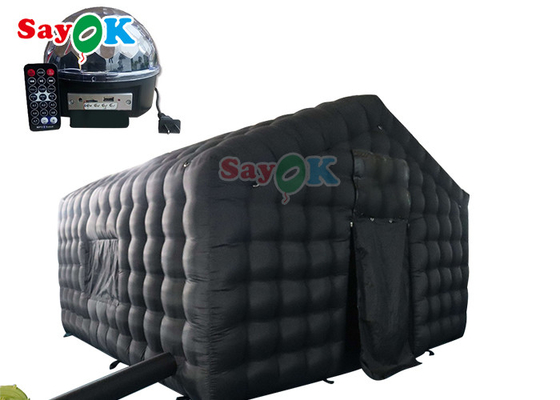 Özel Siyah Büyük 20ft şişme hava çadırı taşınabilir parti LED aydınlatma şişme gece kulübü