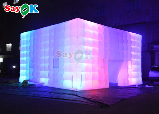 Renkli LED Işık ile Özelleştirilmiş Hava Küpü Çadır Şişme Gece Kulübü Düğün Fotoğraf Kabini
