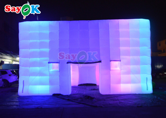 Özel Air Cube Çadırı Şişme Gece Kulübü Düğün Fotoğraf Çadırı Renkli LED Işıklı Şişme Hava Çadırı