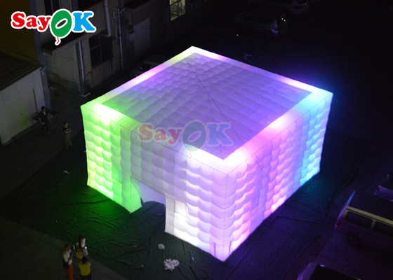 Renkli LED Işık ile Özelleştirilmiş Hava Küpü Çadır Şişme Gece Kulübü Düğün Fotoğraf Kabini