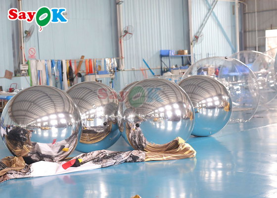 Disko Parlak şişme ayna topu Büyük etkinlik dekorasyonu PVC Yüzen Küre Ayna balon