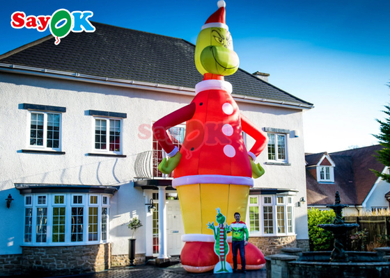 Reklamlar şişirme Grinch 9 metre 30ft Büyük Noel Baba Noel Dekorasyonları Karikatür