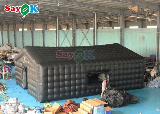 PVC şişme küp parti çadırı ticari siyah disko ışık mobil gece kulübü çadırı ekranlı