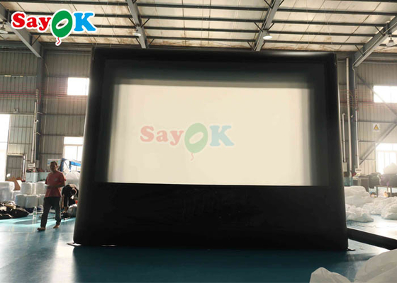 Açık hava taşınabilir sinema projektörü ekranı 16ft şişme sinema film ekranı