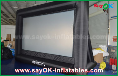 Arka Bahçe Film Ekranları PVC Özel Beyaz / Siyah Şişme Projeksiyon Ekranı Çerçeveli SGS Onayı