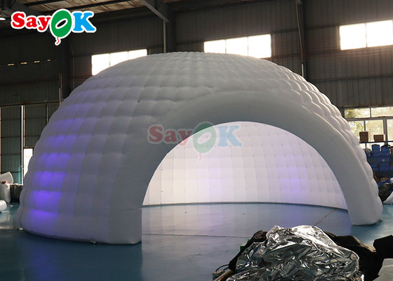 26.2FT şişilebilir igloo kubbesi çadırı açık hava kampı Led ışığı ile patlatma kubbesi çadırları