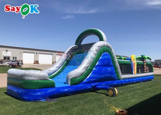 48ft Interactive Inflatable Obstacle Course Komik Bouncy House Parti etkinlikleri için inflatable