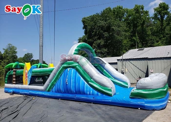48ft Interactive Inflatable Obstacle Course Komik Bouncy House Parti etkinlikleri için inflatable