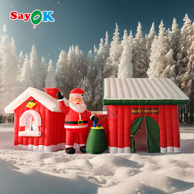 Ücretsiz Tasarım 9m Dev Noel Şişme Noel Baba Evi Çadırı