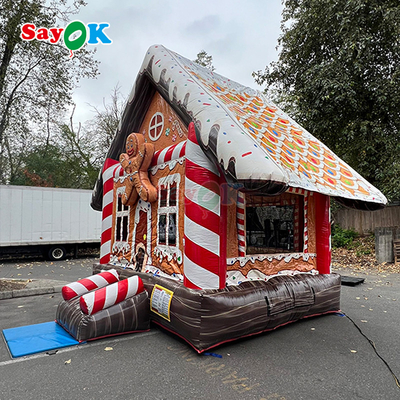Ücretsiz 3D Tasarım 0.55mm PVC Tarpaulin Noel Şişme Atlama Kale Zencefil Ekmeği Atlama Evi