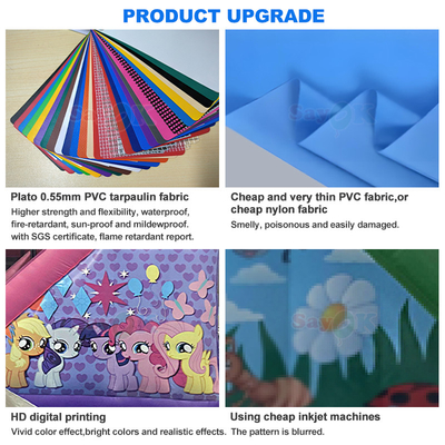 Ücretsiz 3D Tasarım 0.55mm PVC Tarpaulin Noel Şişme Atlama Kale Zencefil Ekmeği Atlama Evi