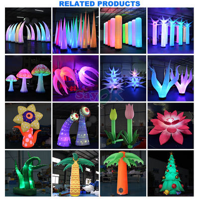 Ücretsiz 3D Tasarım Ticari Dev Şişme Zengin Çiçek Şişme Çiçekler LED Işıklı Kap