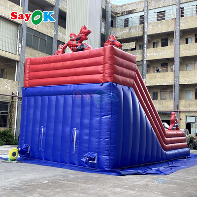 Çocuklar ve yetişkinler için ticari renkli şişme sıçrama evi ve kaydırma kombinasyonu Dış PVC sıçrama kalesi
