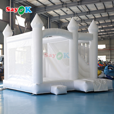 Sayok Ticari PVC Şişme Zıplama Kaydırağı Kombo Beyaz Şişme Düğün Oyun Evi