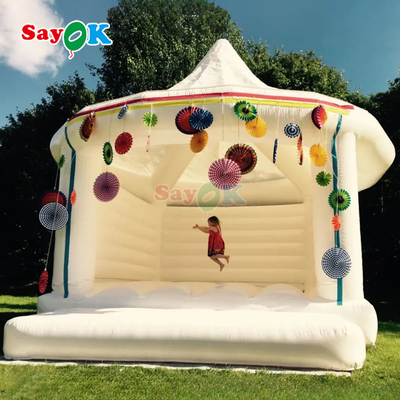 Sayok düğün şişme sıçrayıcı kale açık hava beyaz şişme sıçrayıcı ev