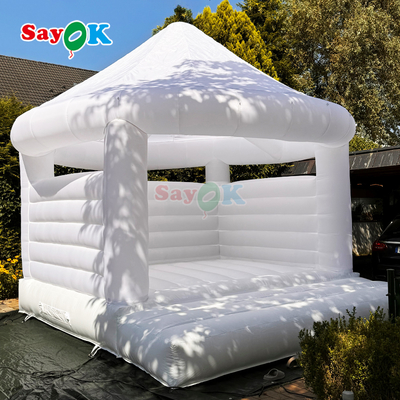 Sayok Customized White Inflatable Bouncy Castle for Outdoor Wedding Party