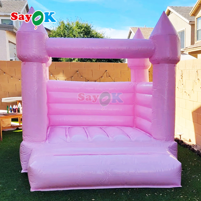 Pembe Şişme Küçük Zıplama Evi Beyaz Şişme Zıplama Kalesi Doğum Günü Partisi için