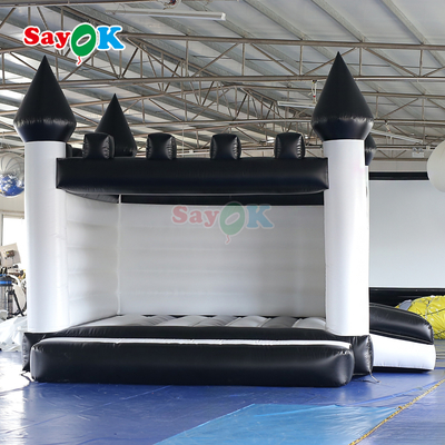 Sayok Beyaz ve Siyah Şişme Zıplama Kalesi Açık Hava Etkinlikleri için Şişme Zıplama Evi