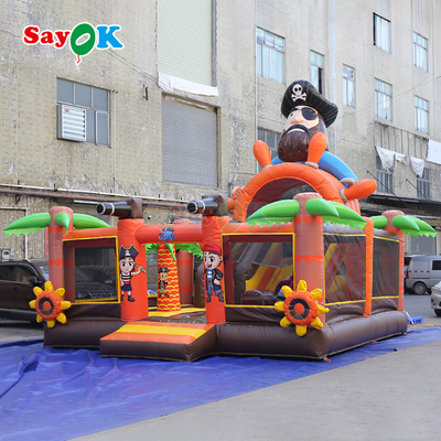 Sayok Korsan Gemisi Ticari Şişme Zıplama Evi Kombinasyonu Kaydıraklı