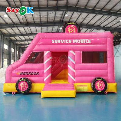 Sayok Pembe Araba Zıplama Evi Şişme Zıplayıcı Çocuklar İçin Ticari