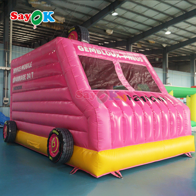 Sayok Pembe Araba Zıplama Evi Şişme Zıplayıcı Çocuklar İçin Ticari